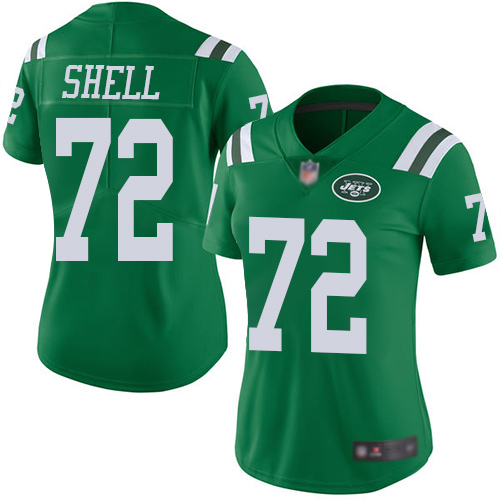 New York Jets Limited Green Women Brandon Shell Jersey NFL Football #72 Rush Vapor Untouchable
